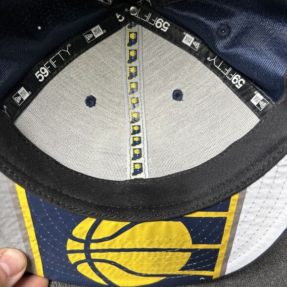 New Era 59Fifty Indiana Pacers Hat 7 3/4 Blue NBA On Court Collection NWT - Picture 7 of 10